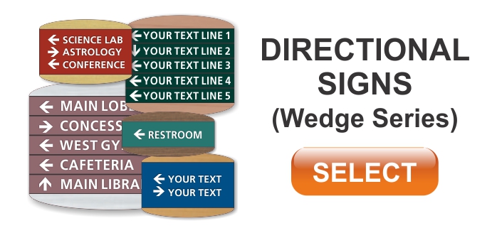 wedge series ADA braille directional signs